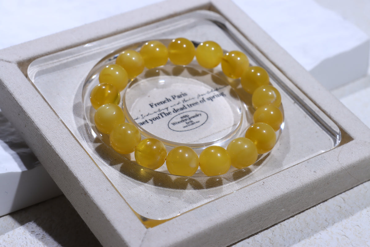 Beeswax Amber Crystal Bracelet