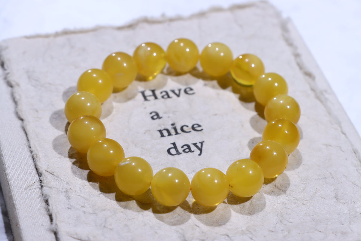 Beeswax Amber Crystal Bracelet
