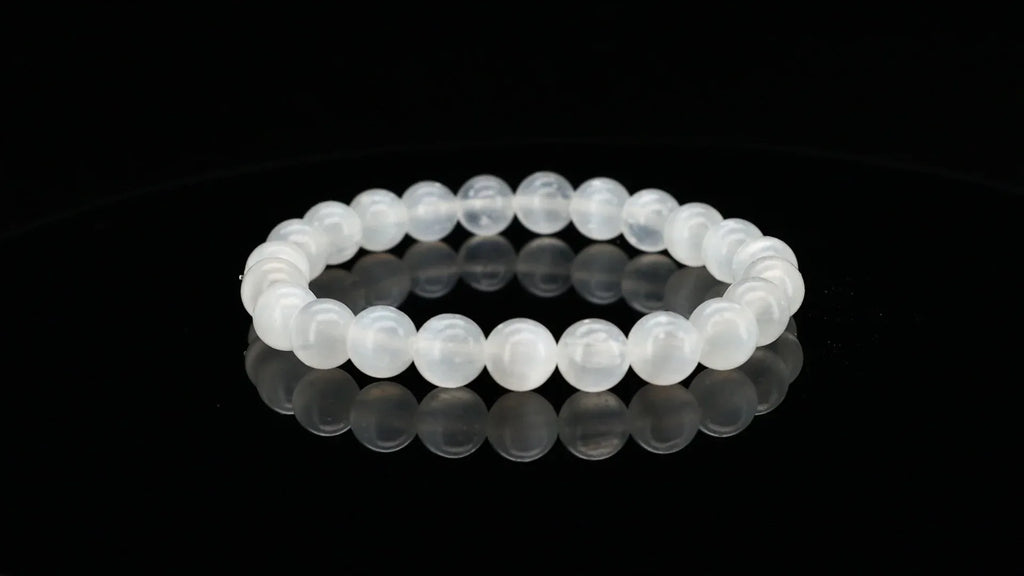 White Selenite Bracelet - Dou_Crystal jewelry